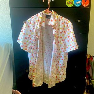 Size Large Citrus Pattern Short Sleeve Button Up!